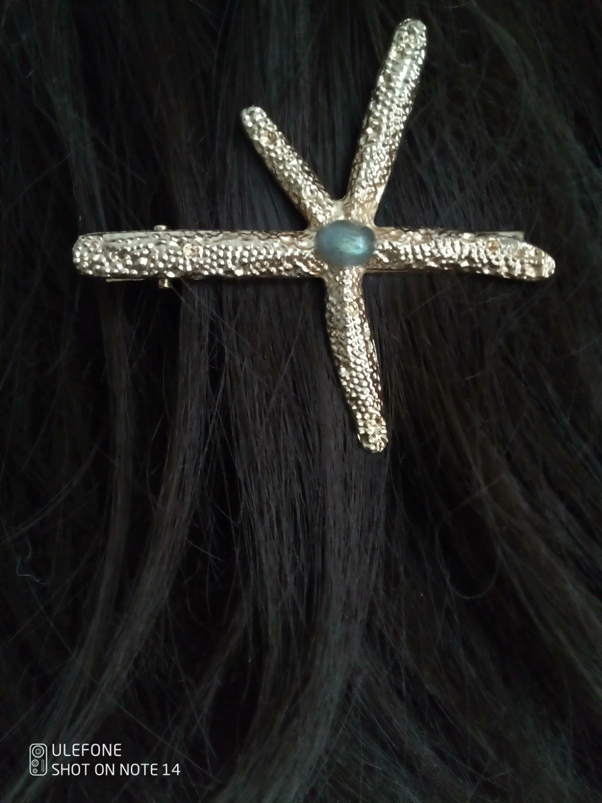 Barrette pierre de labradorite étoile de mer – photo 2